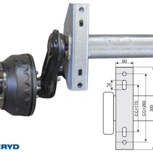 Axel Knott 1500kg 200x50/1500/2000/5x112 - inkl. frakt
