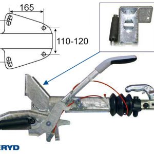 Påskjutsbroms Knott KF20-A, utf. GF 1100-2000kg, med konsoll för stödhjul och plåtkulkoppling