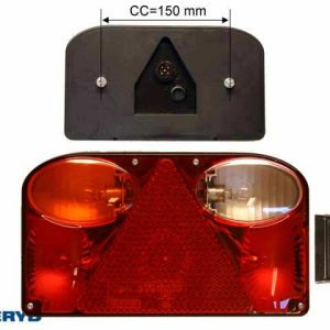 Baklampa Vä 238x138x55 med backljus, bajonettanslutning 5-pol. inkl glödlampor