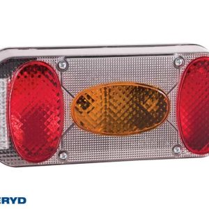 Baklampa Vä 215x100x55 med skylt- och dimljus. Bajonettanslutning