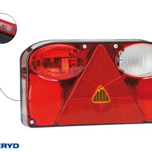 Baklampa Hö 238x138x55 reflex, skylt- dim- och backljus. 7-pol AMP anslutning