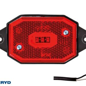 LED Positionsljus Valeryd 96x42x33 röd med fäste CC=86mm, 12-30V inkl. 450mm kabel