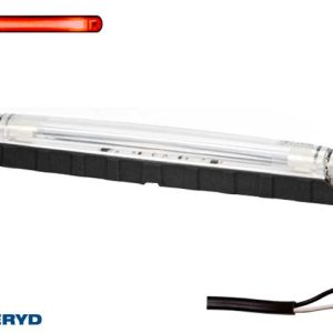 LED Positionsljus Valeryd 242x28x29 röd fiberoptik 12-30V inkl. 450mm kabel