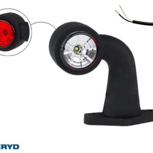 LED Breddmarkeringslykta Valeryd 130x150x45 vit/röd 12-30V inkl. 400 mm kabel vänster