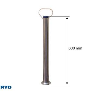 Stödben Ø48mm. 600mm med fotplatta och handtag