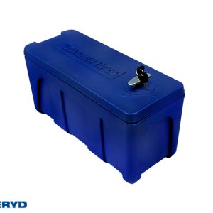 Förvaringslåda Plast Gångjärn kortsida och lås 25 kg 520x230x265mm , blå