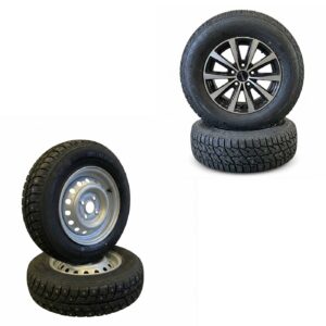 Dubbdäck med fälgar till släpvagn